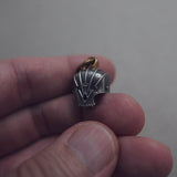 SILVER SKULL BEAD/PENDANT + STONES