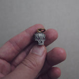 SILVER SKULL BEAD/PENDANT + STONES