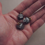 SILVER SKULL BEAD/PENDANT + STONES