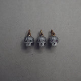 SILVER SKULL BEAD/PENDANT + STONES
