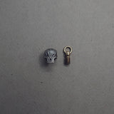 SILVER SKULL BEAD/PENDANT + STONES